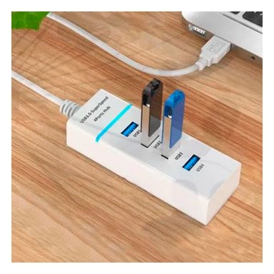 ADAPTADOR 4 ENTRADAS HUB 303 BLANCO PARA OFICINA Y MULTIPLES DISPOSITIVOS Y+REGALO STICKER - 5