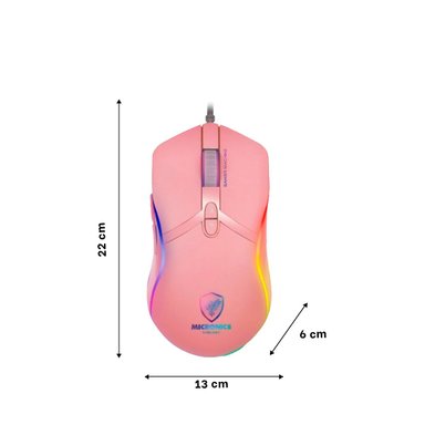 RATON GAMER STINGRAY ROSADO PARA DESKTOP CON DISENO ERGONOMICO Y+REGALO STICKER - 4