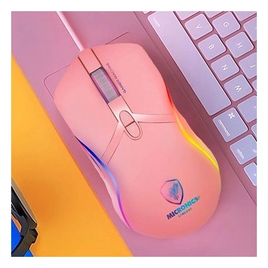 RATON GAMER STINGRAY ROSADO PARA DESKTOP CON DISENO ERGONOMICO Y+REGALO STICKER - 5