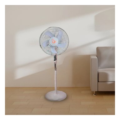 PACK2 ABANICO ELECTRICO 16PULG BLANCO AJUSTABLE POTENTE CON BASE FIRME Y+PAPEL REGALO - 1