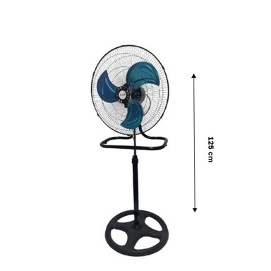 VENTILADOR ELECTRICO 18PULG NEGRO CON AZUL AJUSTABLE POTENTE CON BASE FIRME - 4