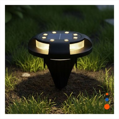 REFLECTOR SOLAR TIPO DISCO 11X13,5CM NEGRO PARA ILUMINACION EXTERIOR PATIO Y+LIGAS REGALO - 1