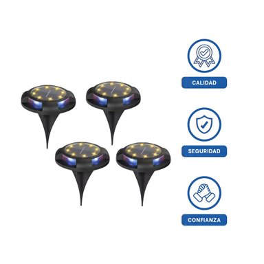 REFLECTOR SOLAR TIPO DISCO 11X13,5CM NEGRO PARA ILUMINACION EXTERIOR PATIO Y+LIGAS REGALO - 3