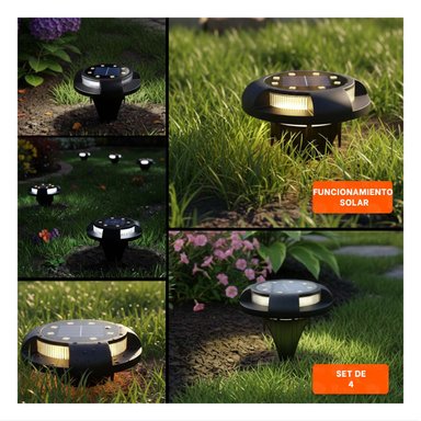 REFLECTOR SOLAR TIPO DISCO 11X13,5CM NEGRO PARA ILUMINACION EXTERIOR PATIO Y+LIGAS REGALO - 5