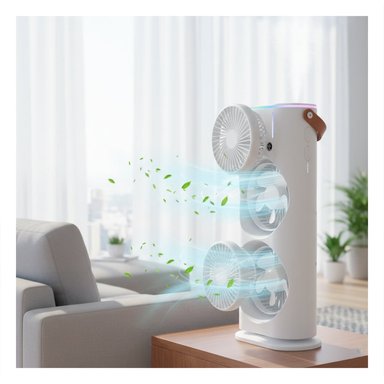 PACK4 CLIMATIZADOR HUMIFICADOR PARA ESPACIO INTERIOR CON 2 VENTILADORES BLANCO - 2