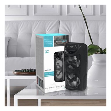 PACK6 SISTEMA PORTATIL NEGRO PARA MUSICA SONIDO DURADERO Y POTENTE PARA CASA Y+REGALO STICKER - 5