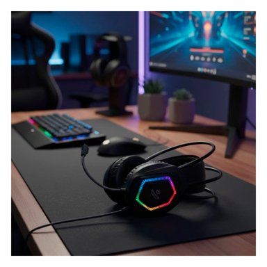 PACK6 CASCOS NEGRO GAMER PRO CON MICROFONO PARA CONSOLA Y COMPUTADORA Y+REGALO STICKER - 1