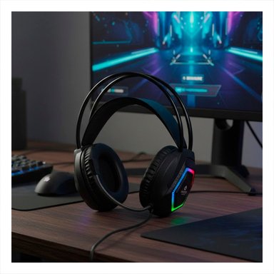 PACK6 CASCOS NEGRO GAMER PRO CON MICROFONO PARA CONSOLA Y COMPUTADORA Y+REGALO STICKER - 5