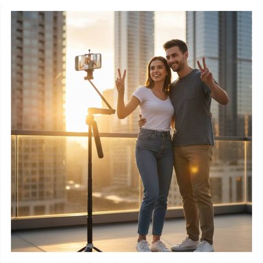 PACK2 BRAZO SELFIE CON TRIPODE AJUSTABLE PARA CELULAR 1,8M - 1