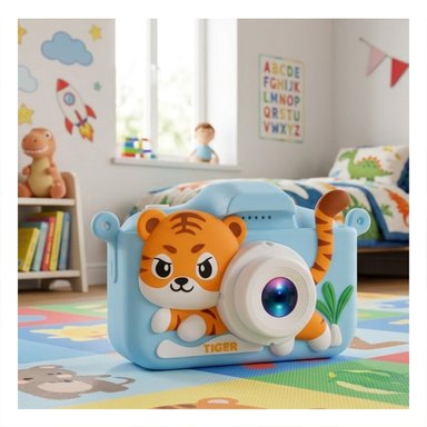 PACK2 SISTEMA FOTOGRAFICO PARA RECUERDOS CON ESTAMPADO DE TIGRE CELESTE Y+REGALO STICKER - 5