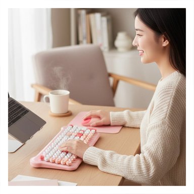 PACK2 CONJUNTO PARA TRABAJO DIARIO TECLADO COMODO Y MOUSE ROSADO Y+PAPEL REGALO - 2