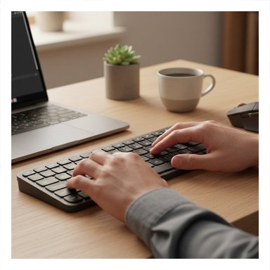 TECLADO INALAMBRICO CON TECLAS SILENCIOSAS PARA OFICINA NEGRO - 1