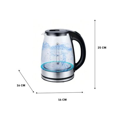 PACK2 TETERA DE VIDRIO AMPLIA 2 LT TRANSPARENTE PARA HOGAR Y+REGALO STICKER - 4