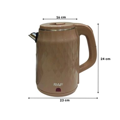 PACK2 HERVIDOR DE AGUA RAF 2.5L MARRON CLARO PARA COCINA EN CASA Y+PAPEL REGALO - 4
