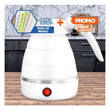 PACK2 CALENTADOR DOMESTICO ELECTRICO DE SILICONA 600ML VERDE PARA VIAJES Y+PAPEL REGALO - 1