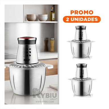 PACK2 CORTADOR MULTIFUNCIONAL DE ALIMENTOS 3L PLATEADO PRACTICO PARA COCINA - 1