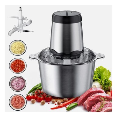 PACK2 TRITURADOR MULTIFUNCIONAL 3L PLATEADO RESISTENTE Y FUNCIONAL PARA HOGAR Y+REGALO STICKER - 5