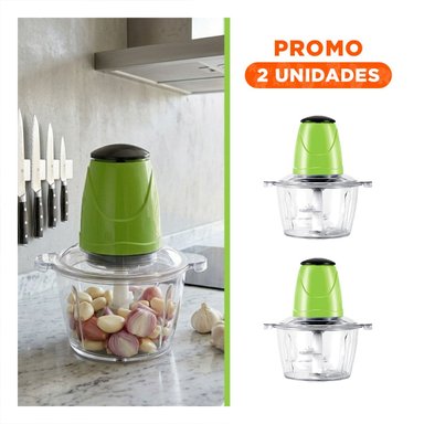 PACK2 EQUIPO MULTIFUNCIONAL DE ALIMENTOS 2L VERDE MODERNO PARA COCINA - 1