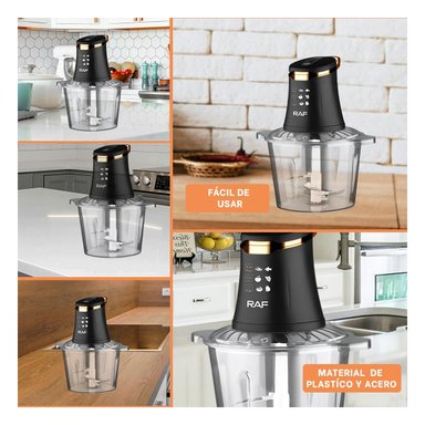 PACK4 UTENSILIO ELECTRICO CON 4 CUCHILLAS NEGRO PARA PICAR VERDURAS Y+REGALO STICKER - 2