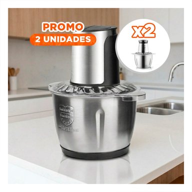 PACK2 TRITURADOR PROFESIONAL DE ALIMENTOS 3L PLATEADO PARA EL HOGAR Y+REGALO STICKER - 1