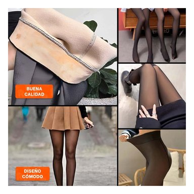 LEGGINS TERMICOS TALLA UNICA COLOR NEGRO CON EFECTO PIEL ROPA PARA DAMAS Y+POST IT - 1