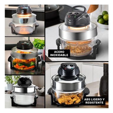 COCEDOR EFICIENTE 8 EN 1 PARA PREPARAR ALIMENTOS 12 LITROS TRANSPARENTE Y COLOR NEGRO Y+POST IT - 1