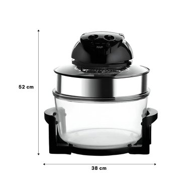FREIDORA GOURMET 8 EN 1 PARA COCINA MODERNA TRANSPARENTE Y COLOR NEGRO 12 LITROS Y+LIGAS REGALO - 4