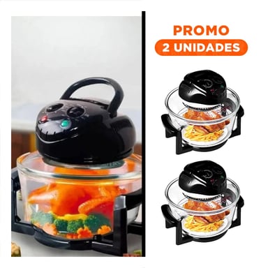 PACK2 COCINA 3 EN 1 12 LITROS COLOR NEGRO Y TRANSPARENTE VERSATIL Y FACIL DE USAR - 1