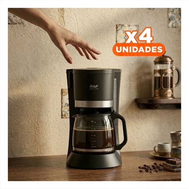 PACK4 DISPOSITIVO POTENTE 1.2L NEGRO PARA PREPARAR CAFÉ FRESCO - 1