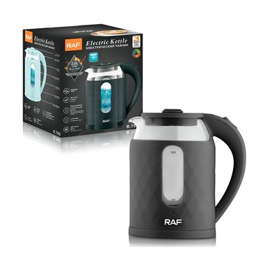 CALENTADOR ELECTRICO VIDRIO RAPIDO Y PRACTICO 2L PARA TE Y CAFE COLOR NEGRO Y+REGALO STICKER - 3