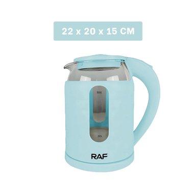 PACK6 HERVIDORA ELECTRICA VIDRIO RAPIDA Y SEGURA 2L PARA TE COLOR CELESTE Y+REGALO STICKER - 4