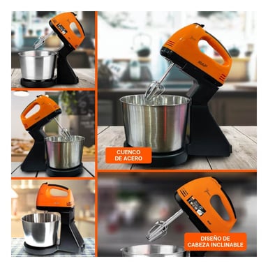 PACK4 TRITURADORA MODERNA PEDESTAL 2L CON TAZON NARANJA Y+REGALO STICKER - 2