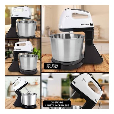 PACK6 BATIDORA COMPACTA PEDESTAL CON TAZON BLANCO 2L PARA COCINA Y REPOSTERIA Y+PAPEL REGALO - 3