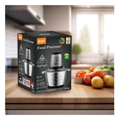 PACK2 TRITURADOR DE ALIMENTOS 3L CON RECIPIENTE GRANDE COLOR GRIS Y+REGALO STICKER - 5