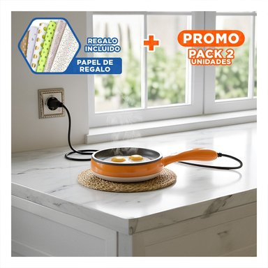 PACK2 FREIDORA 2 EN 1 NARANJA PARA COCINAR DE MANERA RÁPIDA Y+PAPEL REGALO - 1