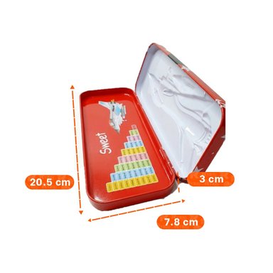 PACK2 CAJA METALICA ESCOLAR BLANCO CON SEPARADOR PARA ORGANIZAR UTILES Y+PAPEL REGALO - 4