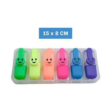 PACK2 COLOR NEON CARITAS 6 COLORES SET ESCOLAR PERU LUMINOSO Y+PAPEL REGALO - 4