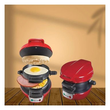PACK2 PRENSA ANTIADHERENTE DOBLE CARA PARA SANDWICH Y HAMBURGUESAS ROJO - 3