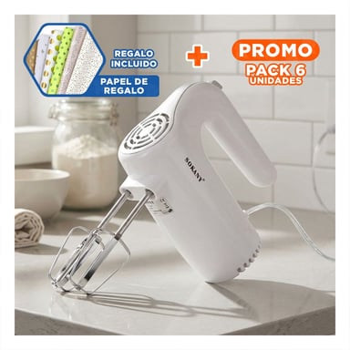 PACK6 MEZCLADOR PORTATIL ELECTRICO PARA COCINA HOGAR MODERNO Y+PAPEL REGALO - 1