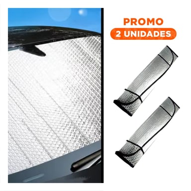 PACK2 TOLDO REFLECTIVO PARA AUTO 130X70CM CON RESGUARDO INTERIOR - 1