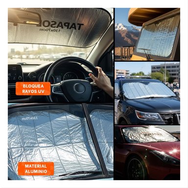 PANTALLA REFLECTIVA PARA AUTO 130X70CM CON CUIDADO DEL TABLERO - 5