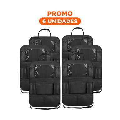 PACK6 BOLSO INTERIOR PARA ASIENTO TRASERO DE COCHE NEGRO - 1