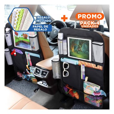 PACK4 ACCESORIO INTERIOR PARA RESPALDO DE ASIENTO DE COCHE NEGRO Y+PAPEL REGALO - 1