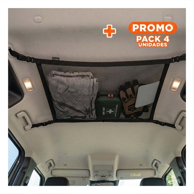 PACK4 MALLA SUPERIOR NEGRA PARA CARGA EN TECHO INTERIOR DE AUTOMOVIL Y+PAPEL REGALO - 1