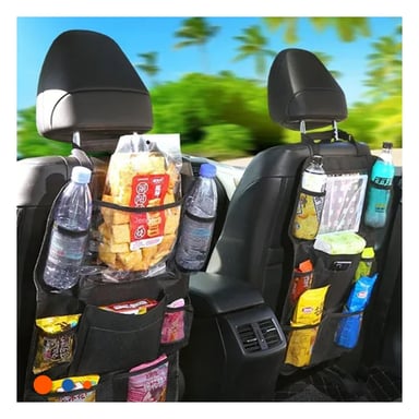 PACK12 SOPORTE INTERIOR PARA ORGANIZAR ASIENTO TRASERO DE COCHE NEGRO - 3