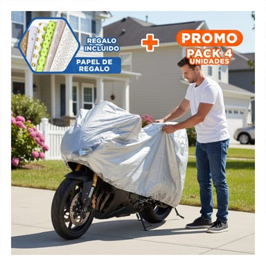 PACK4 COBERTORES AJUSTABLES PARA MOTO PARA EXTERIOR Y+PAPEL REGALO - 1
