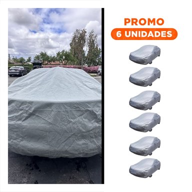 PACK6 FUNDA IMPERMEABLE XL 540X175X120CM GRIS PARA AUTO EXTERIOR - 1