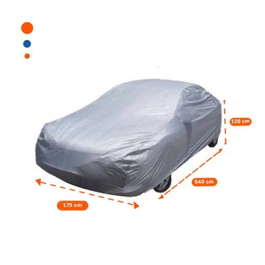 COBERTOR AUTOMOTRIZ XL 540X175X120CM GRIS IMPERMEABLE RESISTENTE Y+REGALO STICKER - 4