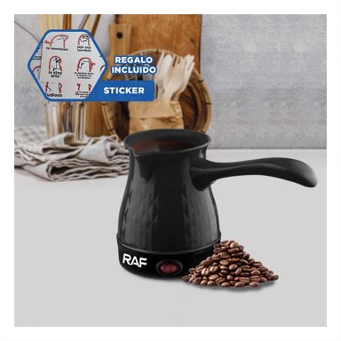DISPOSITIVO NEGRO TURCO 500ML DE PLASTICO Y ACERO INOXIDABLE DE HOGAR TOP Y+REGALO STICKER - 1
