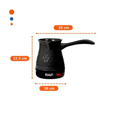 HERVIDOR DE 500ML NEGRO TURCO CON ACERO INOXIDABLE Y PLASTICO DE POTENCIA - 4